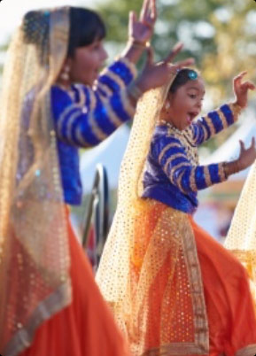 Girls dancing traditionally